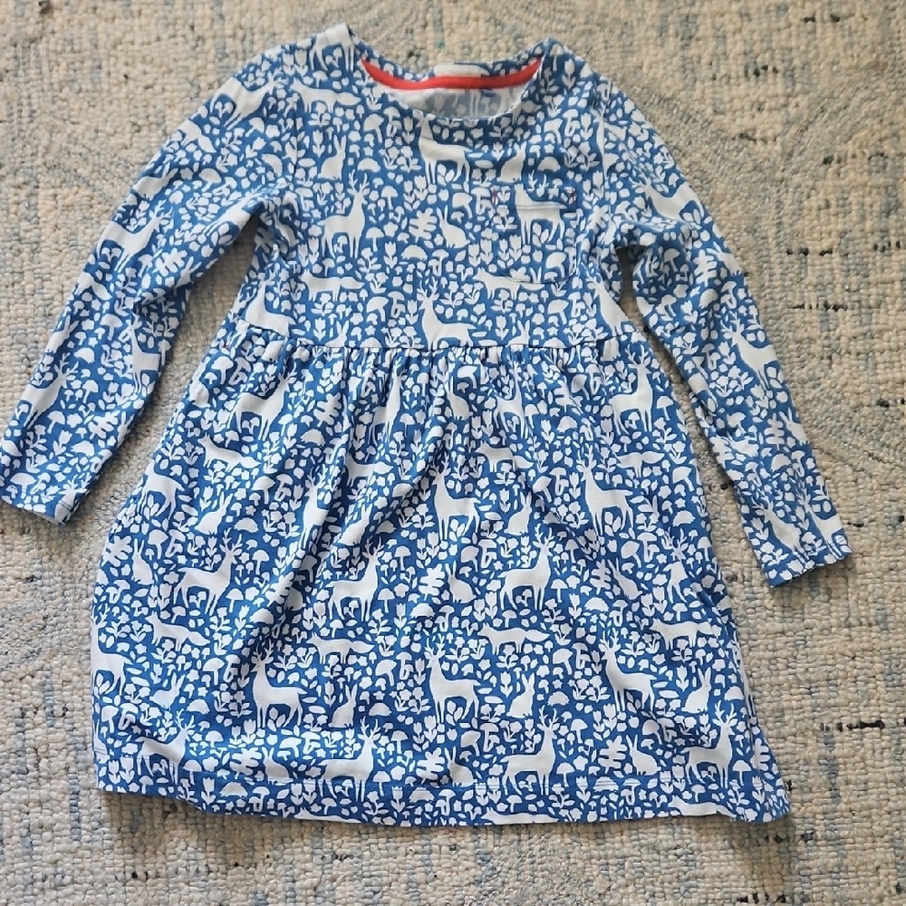 Boden Blue and White Animal Print Dress